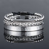 Punk Crown Titanium Steel Beaded Men'S Bracelets Bangle