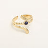 Ig Style Simple Style Round Star Snake Stainless Steel Plating Inlay Natural Stone Gold Plated Open Ring