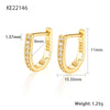 1 Pair Simple Style Commute Geometric Plating Inlay Sterling Silver Zircon 18k Gold Plated White Gold Plated Earrings