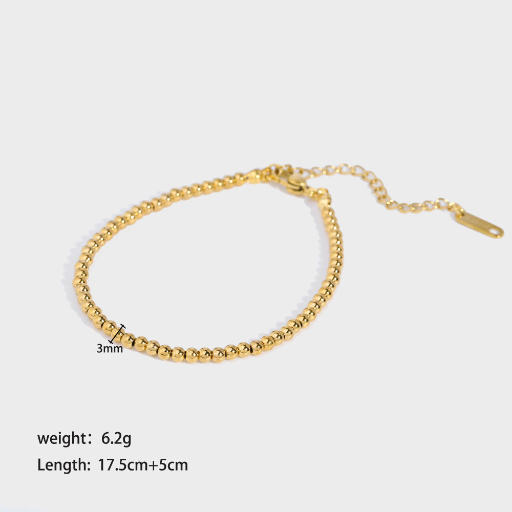 Classic Style Round Stainless Steel Plating Gold Plated Bracelets