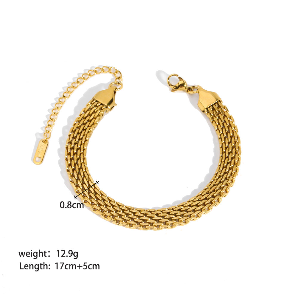 304 Stainless Steel 18K Gold Plated Modern Style Geometric Plating Bracelets