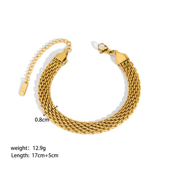 304 Stainless Steel 18K Gold Plated Modern Style Geometric Plating Bracelets