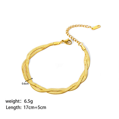 304 Stainless Steel 18K Gold Plated Modern Style Geometric Plating Bracelets