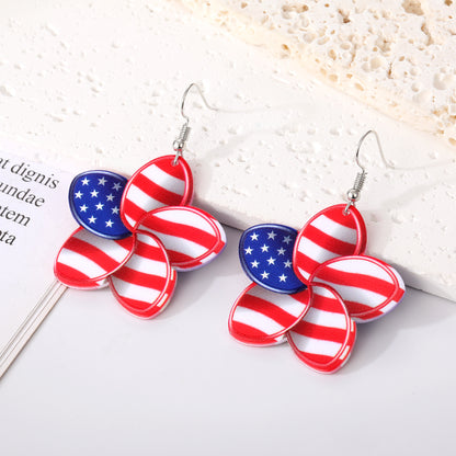 1 Pair Vintage Style Simple Style National Flag Arylic Ear Hook