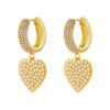 1 Pair Casual Lady Heart Shape Plating Inlay Copper Pearl Zircon 18k Gold Plated Drop Earrings