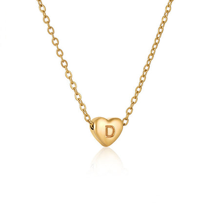 Casual Elegant Letter Heart Shape Stainless Steel Copper Plating 14k Gold Plated Pendant Necklace