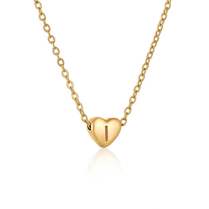 Casual Elegant Letter Heart Shape Stainless Steel Copper Plating 14k Gold Plated Pendant Necklace