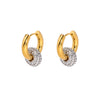 1 Pair Simple Style Round Inlay Stainless Steel Zircon Earrings