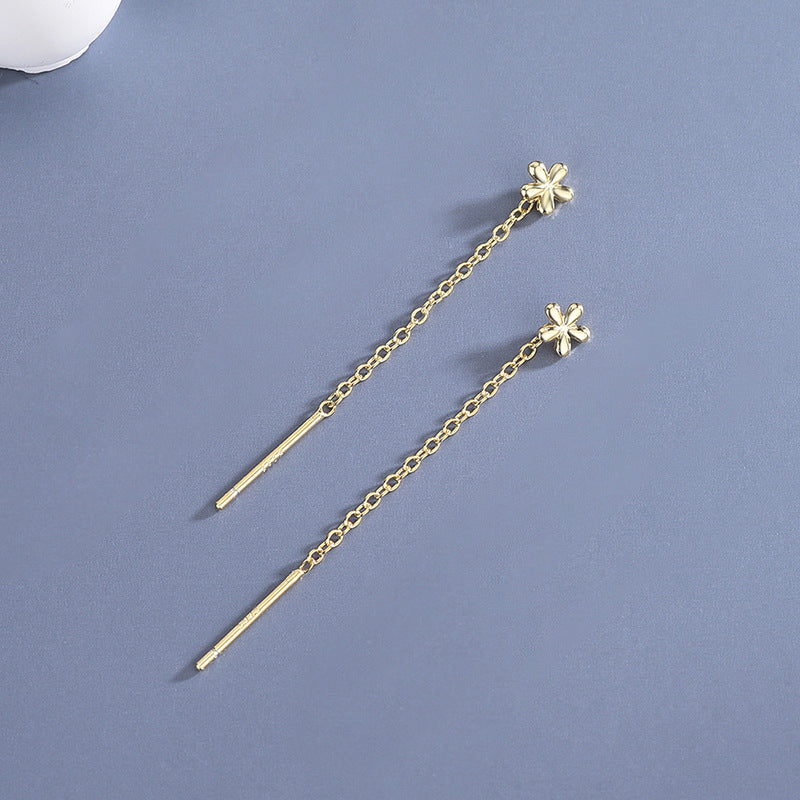 1 Pair Simple Style Star Moon Sterling Silver Ear Studs