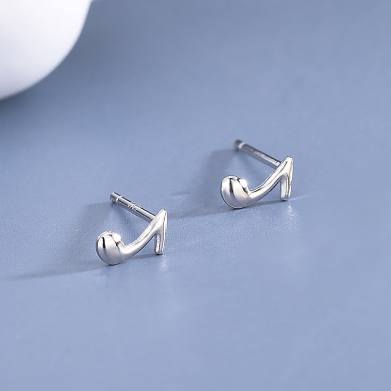 1 Pair Simple Style Star Moon Sterling Silver Ear Studs