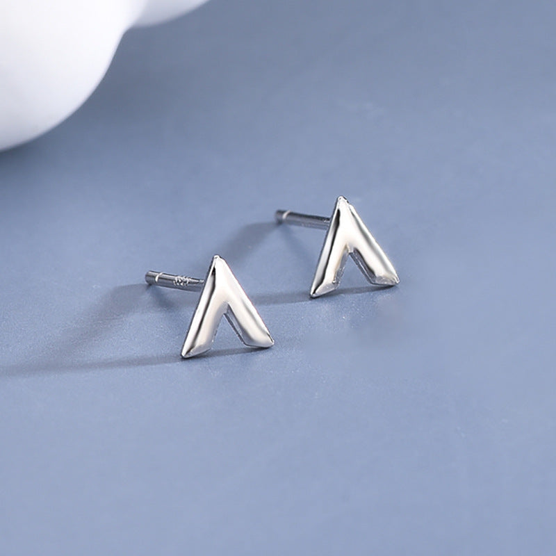 1 Pair Simple Style Star Moon Sterling Silver Ear Studs