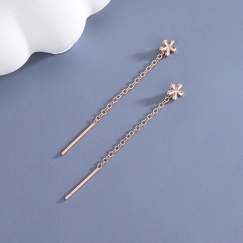 1 Pair Simple Style Star Moon Sterling Silver Ear Studs