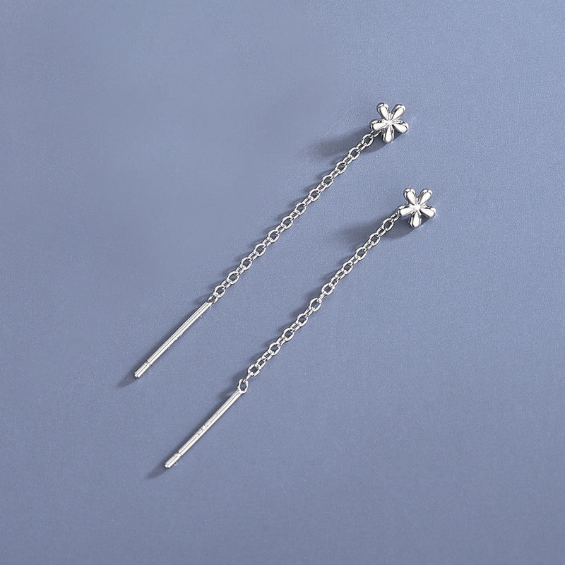 1 Pair Simple Style Star Moon Sterling Silver Ear Studs