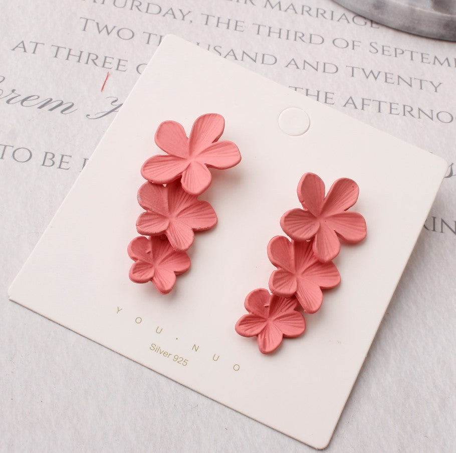 1 Pair Sweet Flower Alloy Drop Earrings