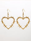 1 Pair Simple Style Commute Heart Shape Plating Hollow Out Alloy Ear Hook