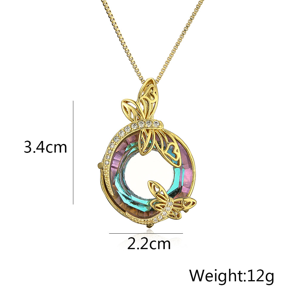 Simple Style Dragonfly Copper 18k Gold Plated Zircon Pendant Necklace In Bulk