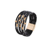 Retro Leopard Pu Leather Copper Unisex Bangle