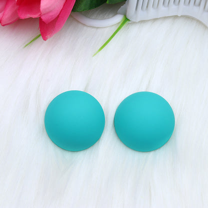 1 Pair Simple Style Round Spray Paint Arylic Ear Studs