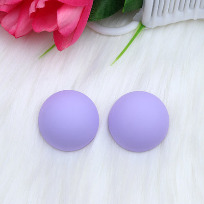 1 Pair Simple Style Round Spray Paint Arylic Ear Studs