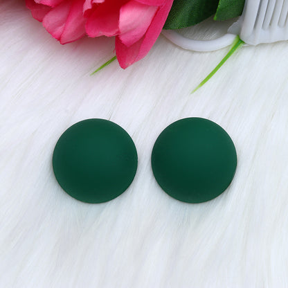 1 Pair Simple Style Round Spray Paint Arylic Ear Studs