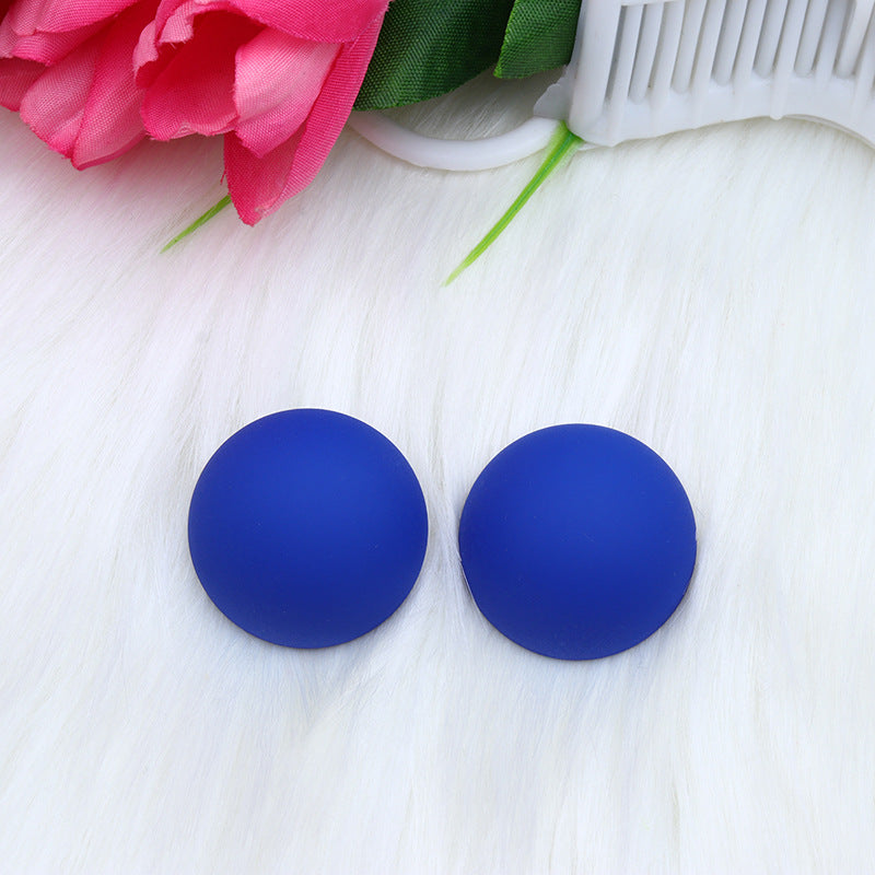 1 Pair Simple Style Round Spray Paint Arylic Ear Studs