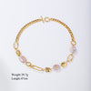 Classical Geometric Artificial Pearl Alloy Patchwork 18k Gold Plated Women's Bracelets Earrings Necklace