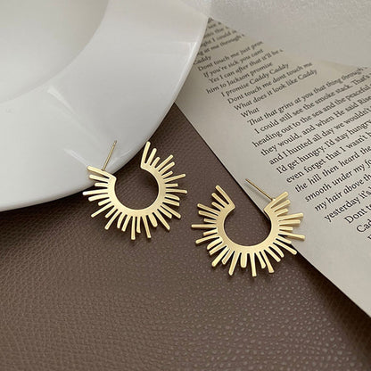 1 Pair Modern Style Sun Plating Copper Ear Studs