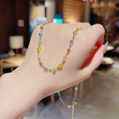 Ig Style Casual Multicolor Artificial Crystal Beaded Women's Necklace