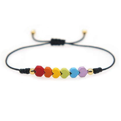 Casual Retro Circle Colorful Soft Clay Unisex Bracelets