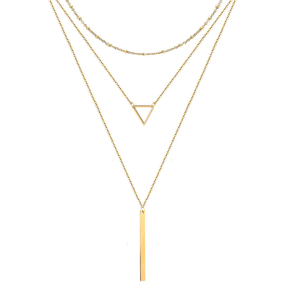 Streetwear Geometric Stainless Steel Layered Necklaces