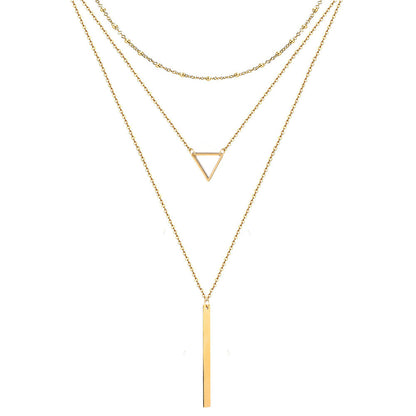 Streetwear Geometric Stainless Steel Layered Necklaces