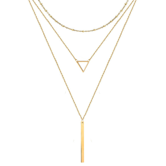 Streetwear Geometric Stainless Steel Layered Necklaces