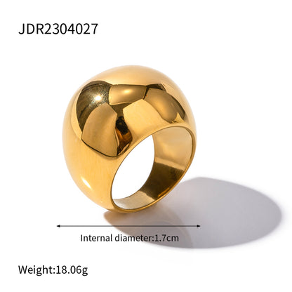 Ig Style Ball Stainless Steel 18k Gold Plated Rings In Bulk