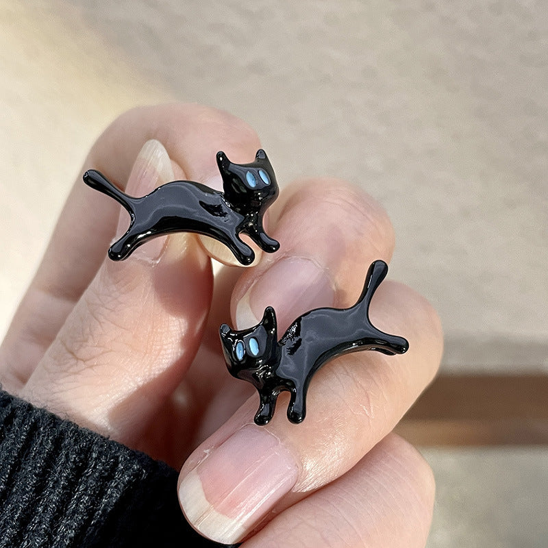 1 Pair Cute Cartoon Cat Plating Alloy Ear Studs