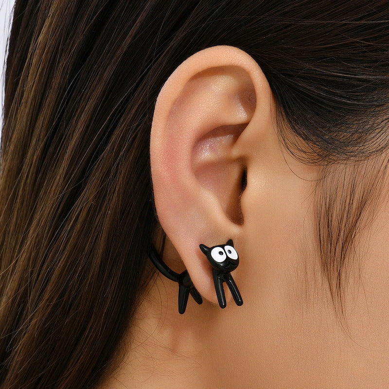 1 Pair Cute Cartoon Cat Plating Alloy Ear Studs