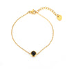 Elegant Simple Style Round Stainless Steel Plating Inlay Artificial Rhinestones 18k Gold Plated Bracelets