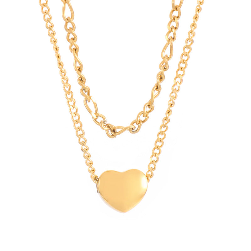 Sweet Heart Shape Titanium Steel Chain Necklace