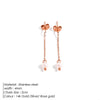 1 Pair Elegant Simple Style Geometric Plating Stainless Steel Freshwater Pearl Drop Earrings