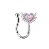 Casual Heart Shape Stainless Steel Plating Inlay Artificial Gemstones Nipple Ring Belly Ring Nose Ring