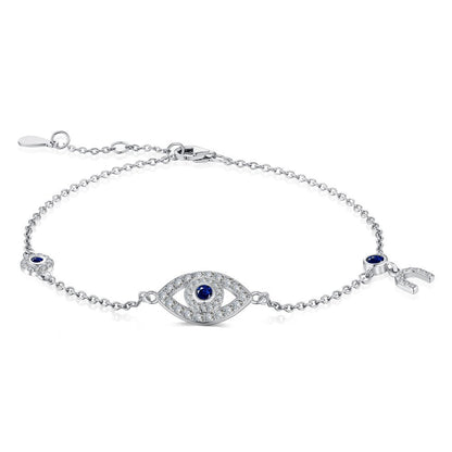 Simple Style Eye Sterling Silver Plating Inlay Zircon Bracelets