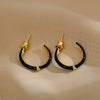 1 Pair Simple Style C Shape Enamel Plating Inlay Copper Zircon 18k Gold Plated Ear Studs