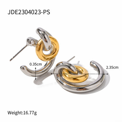 1 Pair IG Style Irregular Plating 304 Stainless Steel Ear Studs