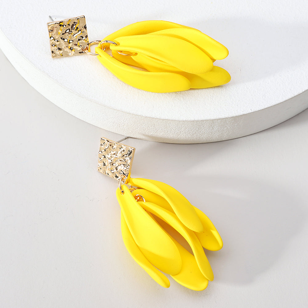 1 Pair Elegant Cute Romantic Petal Tassel Zinc Alloy Drop Earrings