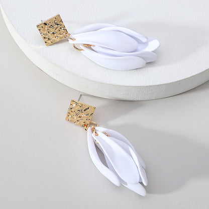 1 Pair Elegant Cute Romantic Petal Tassel Zinc Alloy Drop Earrings