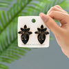 1 Pair Glam Lady Shiny Heart Shape Glass Ear Studs