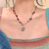 Sweet Geometric Opal Beaded Women's Necklace