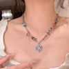 Sweet Geometric Opal Beaded Women's Necklace