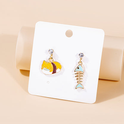 1 Pair Cute Ice Cream Animal Plating Alloy Drop Earrings