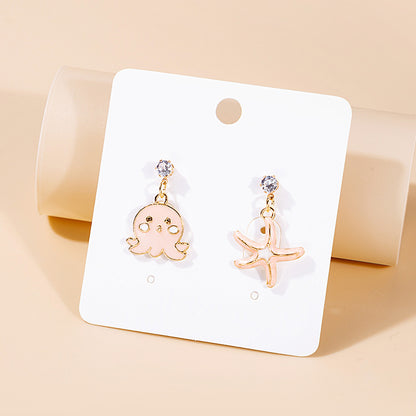 1 Pair Cute Ice Cream Animal Plating Alloy Drop Earrings