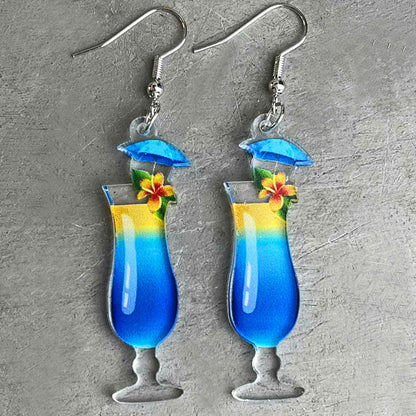 1 Pair Vacation Cup Arylic Drop Earrings